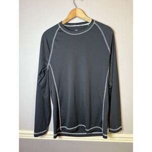 athletic Shirt Mens XL Black Long Sleeve Pull Over Outdoors Base Layer